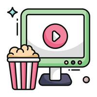 icono de descarga premium de video en línea vector
