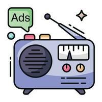 un único diseño icono de radio anuncio vector