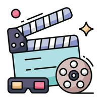 Clapperboard icon in trendy vector design