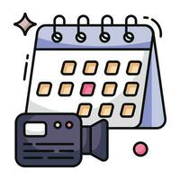 Perfecto diseño icono de vídeo calendario vector