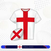 England rugby jersey with rugby ball of England on abstract sport background. vector