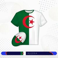 Argelia rugby jersey con rugby pelota de Argelia en resumen deporte antecedentes. vector