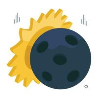 A trendy design icon of solar eclipse vector