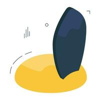 Adventure board icon, trendy design of surfboard vector