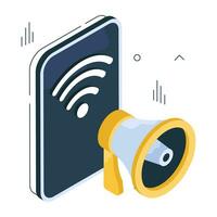 An icon design of mobile marketing vector