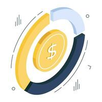 An icon design of financial analytics vector