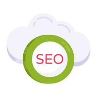 Editable design icon of cloud seo vector