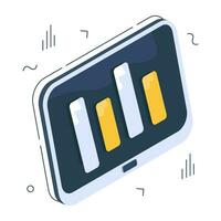 A premium download icon of online data analytics vector