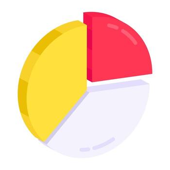 Editable design icon of pie chart vector