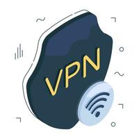 A isometric design icon of VPN vector