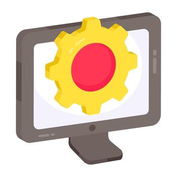 Conceptual flat design icon of system setting vector