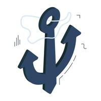 An isometric design icon of ship anchor vector