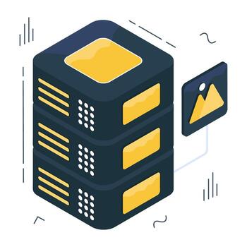 un isométrica icono diseño de servidor de datos vector
