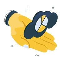 Editable design icon of cloud analytics vector