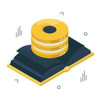 Conceptual isometric design icon of server education vector