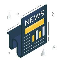 Editable design icon of business news vector