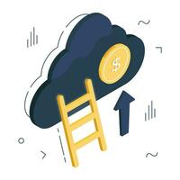 Premium download icon of cloud ladder vector