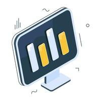 Editable design icon of online data analytics vector