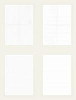 Realistic blank sheets of lined and square paper. Vector set of paper sheets