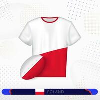 Poland rugby jersey with rugby ball of Poland on abstract sport background. vector