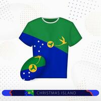 Christmas Island rugby jersey with rugby ball of Christmas Island on abstract sport background. vector