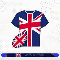 United Kingdom rugby jersey with rugby ball of United Kingdom on abstract sport background. vector