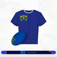 Nevada rugby jersey with rugby ball of Nevada on abstract sport background. vector