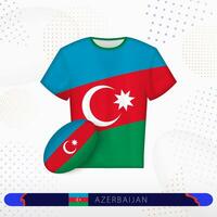 Azerbaijan rugby jersey with rugby ball of Azerbaijan on abstract sport background. vector