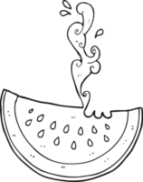 black and white cartoon melon slice png