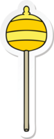 sticker of a quirky hand drawn cartoon golden sceptre png