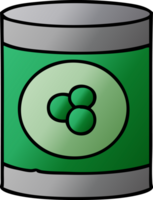 gradient cartoon doodle of a can of peaches png