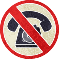 retro illustration style cartoon no phones allowed sign png