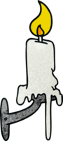 textured cartoon doodle of a candle stick png