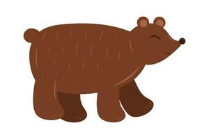 Cute hand drawn brown bear. Isolated vector illustration. For children, for cards, for games, for design