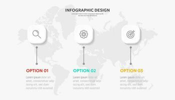 negocio infografía vector ilustración 3 pasos o opciones con íconos
