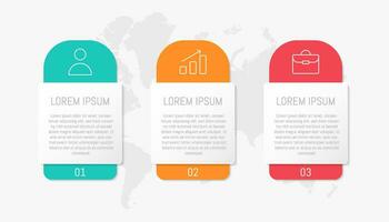 negocio infografía vector ilustración 3 pasos o opciones con íconos