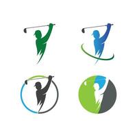 Ilustración de vector de plantilla de logotipo de golf