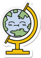 sticker of a cute cartoon globe of the world png