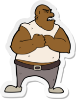 sticker of a cartoon violent man png