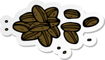 pegatina de una caricatura de granos de café png