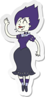 adesivo de uma garota vampira de desenho animado png