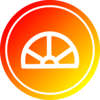 equipamento de matemática transferidor circular no espectro de gradiente quente png