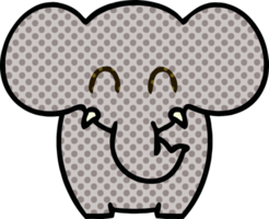 eccentrico elefante cartone animato in stile fumetto png