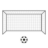 Football soccer goal and ball. Gates goalie isolated on white background. Vector illustration