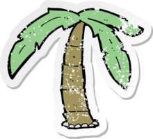 retro distressed sticker of a cartoon palm tree png