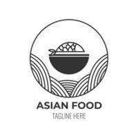 logo icono asiático comida café aislado vector diseño