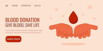 Blood donation concept.vector web banner vector