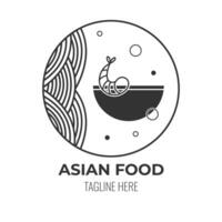 LOGO icon asian food cafe isolated vector design