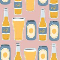 Seamless pattern with beer.template for bar,pub vector