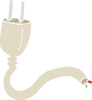 ilustração de cor plana de um plugue elétrico de desenho animado png